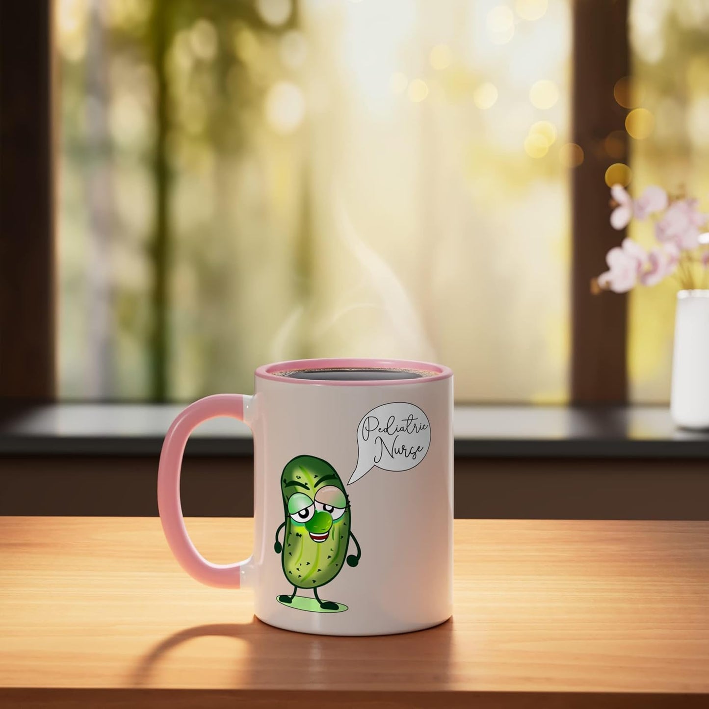 Taza Cerámica Niño Enfermera Rn Rosa/Blanco