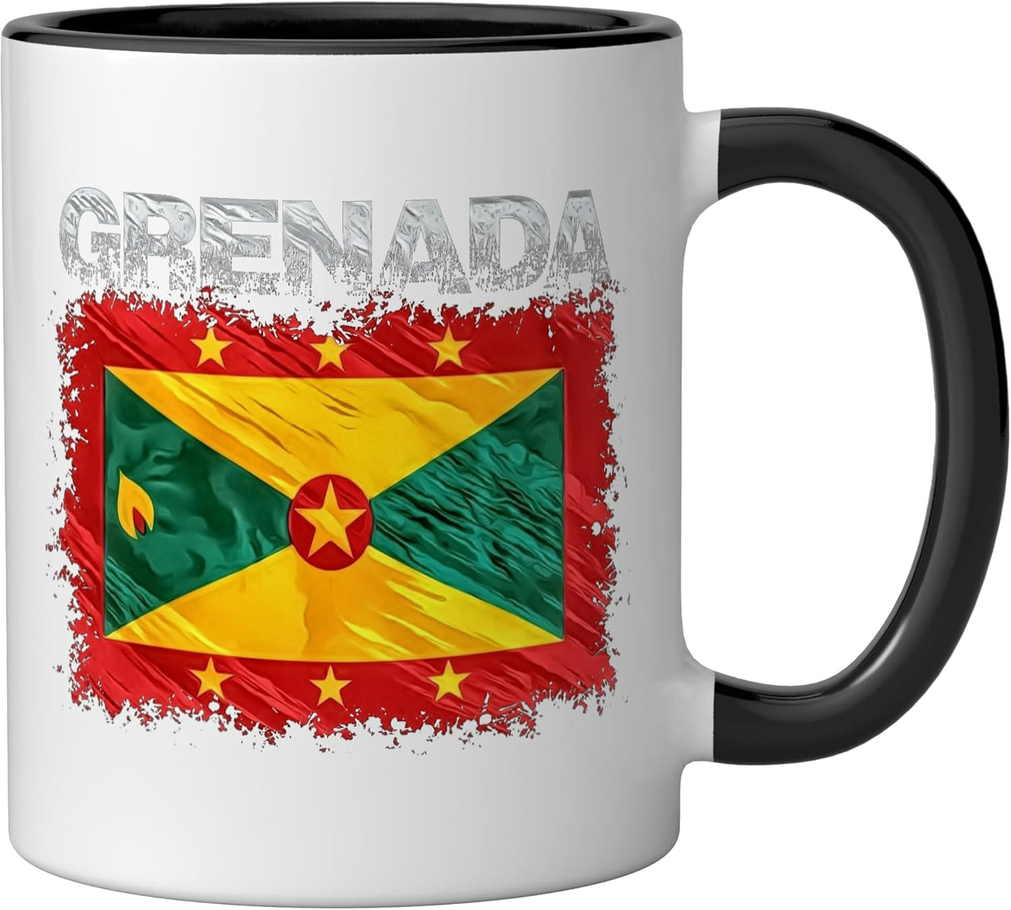 Taza cerámica Grenada negra/blanca