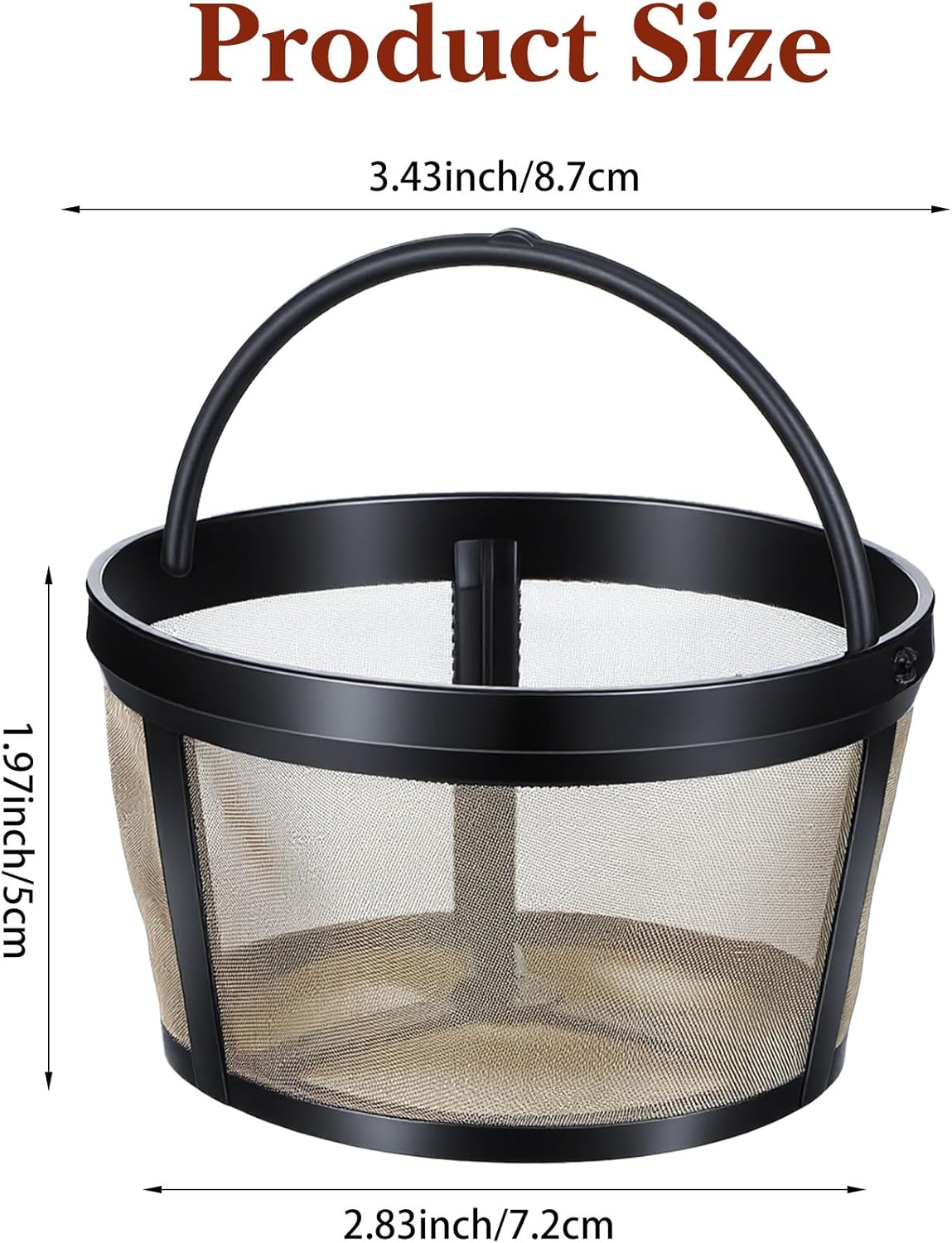 Filtros de café reutilizables de 5 tazas con asa, paquete de 2