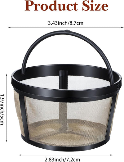 Filtros de café reutilizables de 5 tazas con asa, paquete de 2