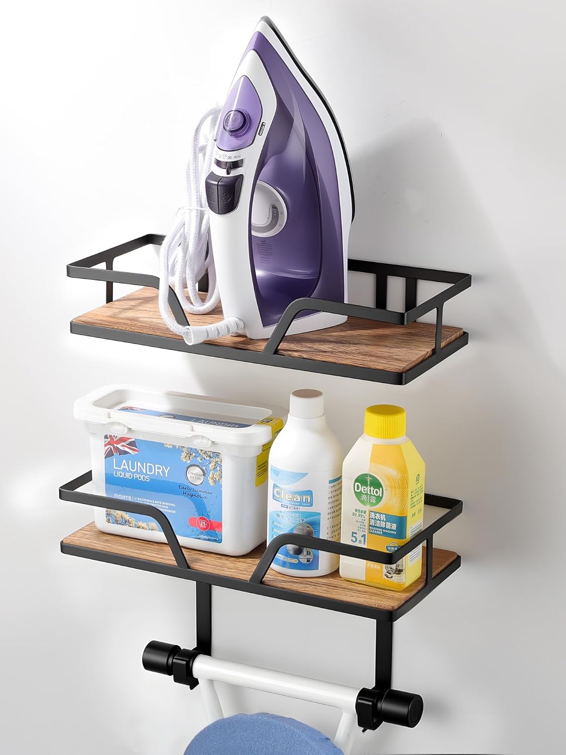Soporte hierro para tabla planchar pared organizador lavanderia