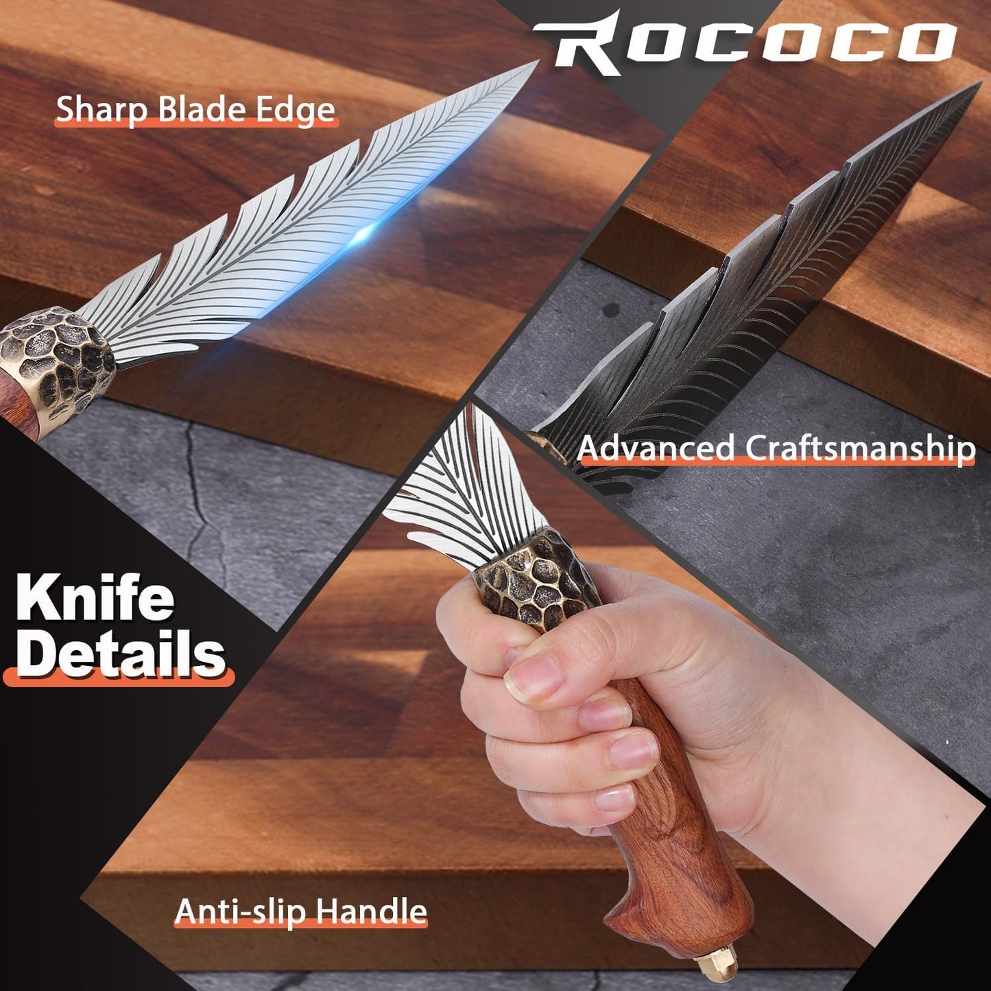 Cuchillo Ulu para pizza y cortar carne fruta verdura
