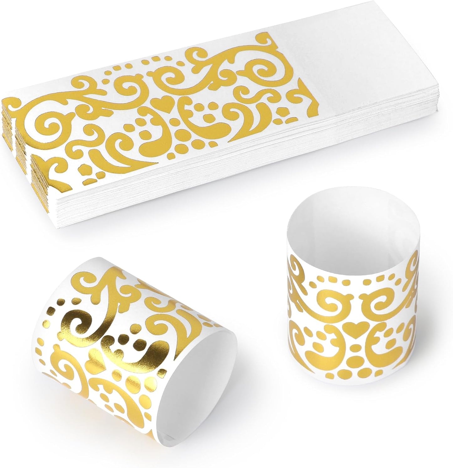 Servilletas de papel con sello dorado autoadhesivas 200 unidades para cubiertos lujo bodas fiestas vacaciones
