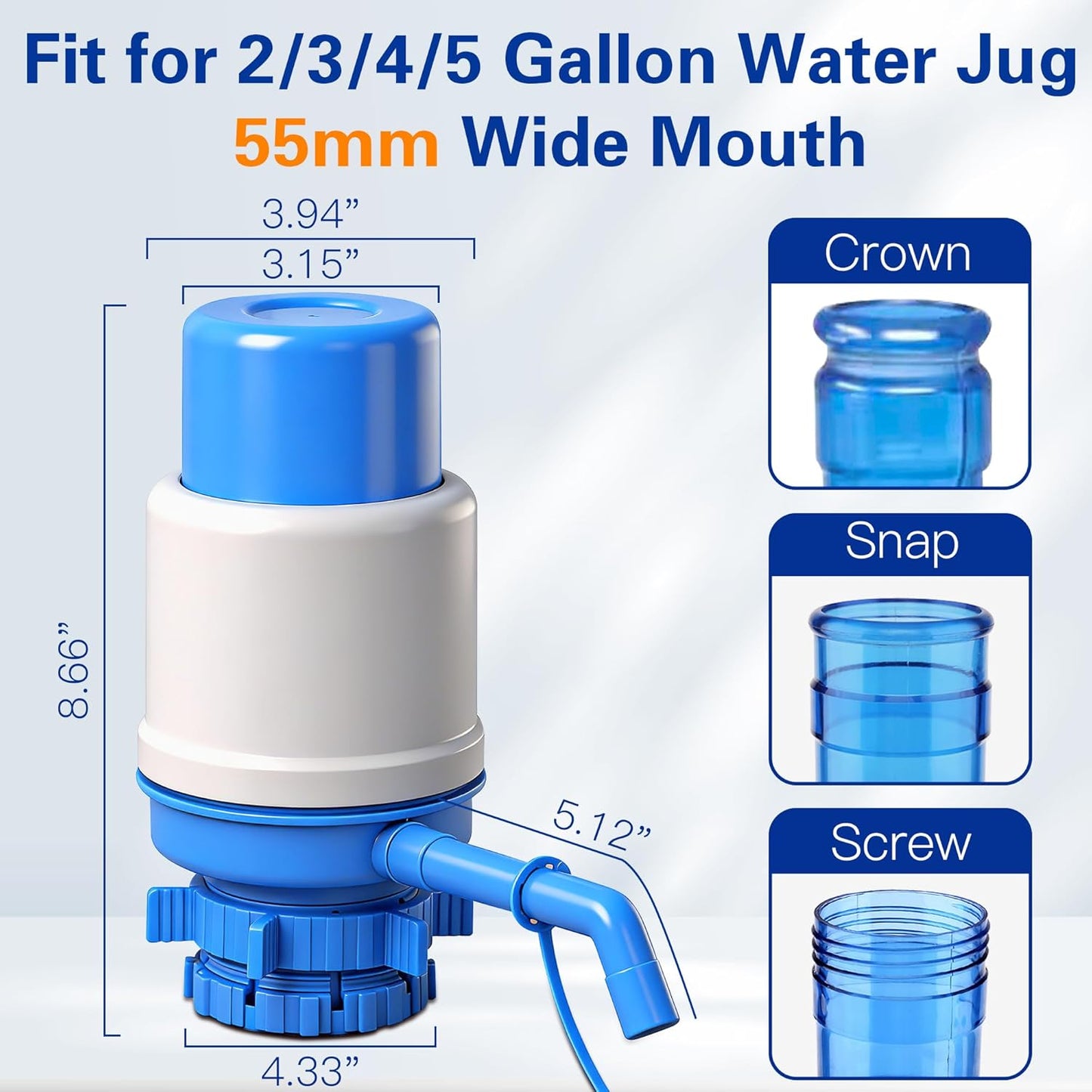 Bomba jarra agua manual 2-5gal universal corona