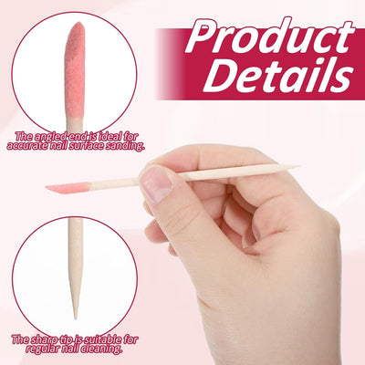 50 Pzas Lápiz Pulidor Uñas Doble Extremo para Manicura y Pedicura