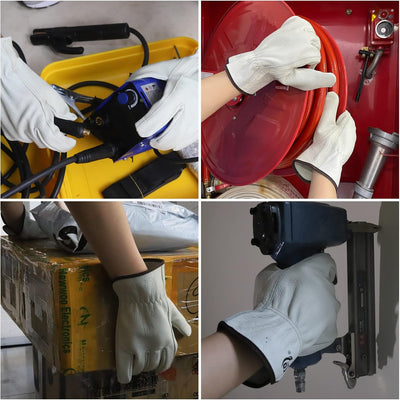 Guantes cuero jardinería suave para hombre mujer M