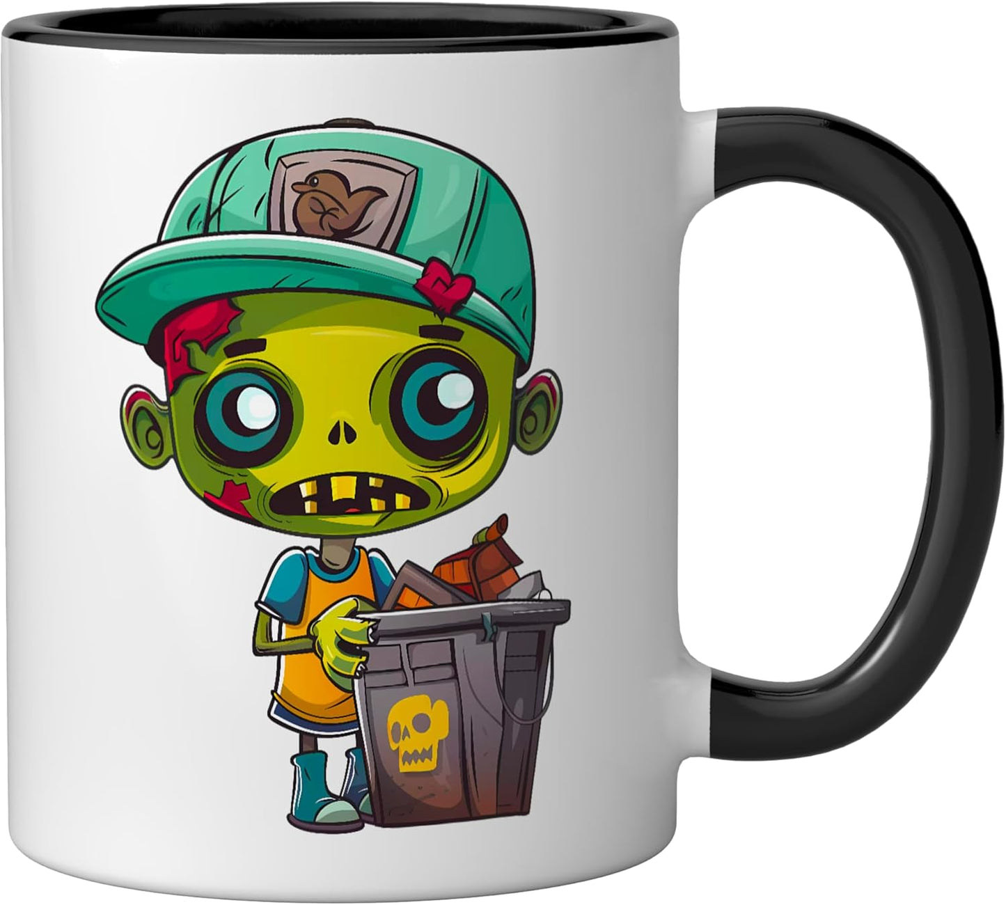 Taza Cerámica Zombie Garbage Collector Negro/Blanco