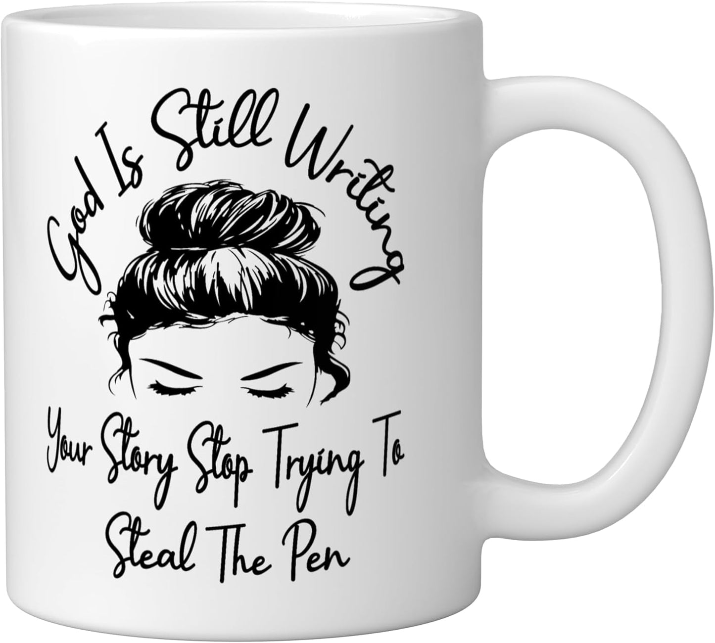 Taza cerámica God Is Still Writing Your Story Deja de intentar robar el lápiz