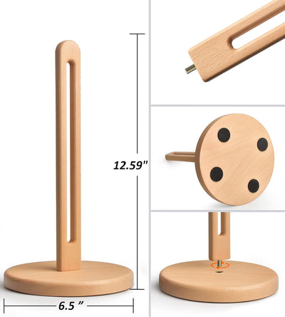 Soporte para toallas de papel de madera clara de madera maciza con base jumbo