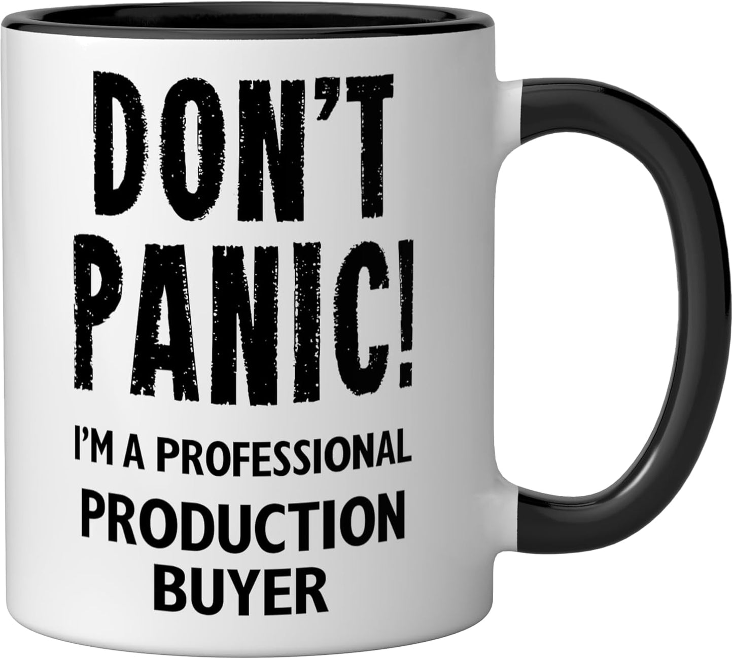 Taza Cerámica para Compra Producción Negro/Blanco