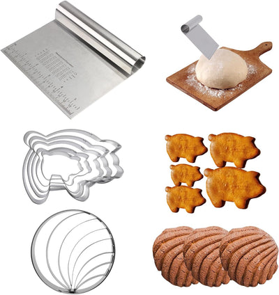 Cortador de concha y galletas de cerdo mexicano con cuchillo y molde de acero inoxidable