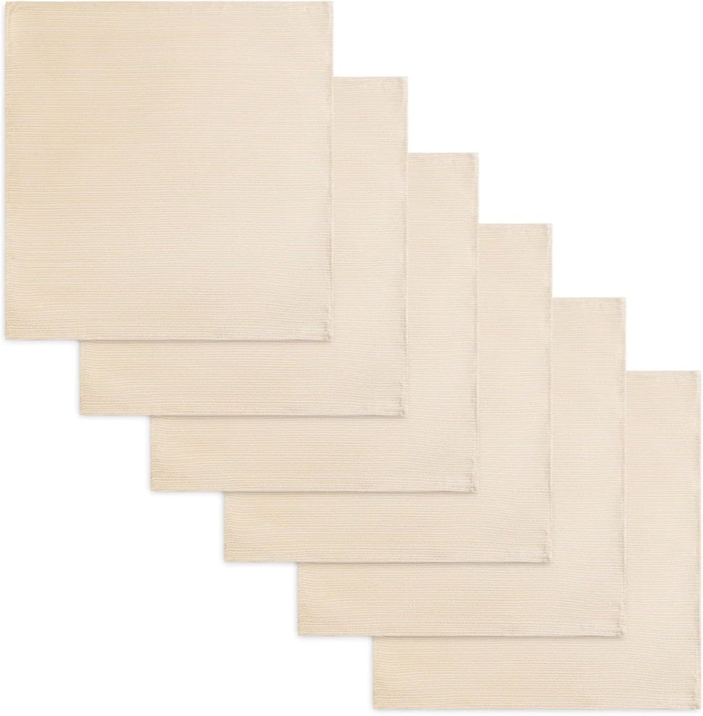 Set 12 Servilletas Poliéster Doradas Elegantes Resistentes