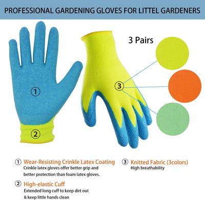 Guantes jardinería niños antideslizantes con goma