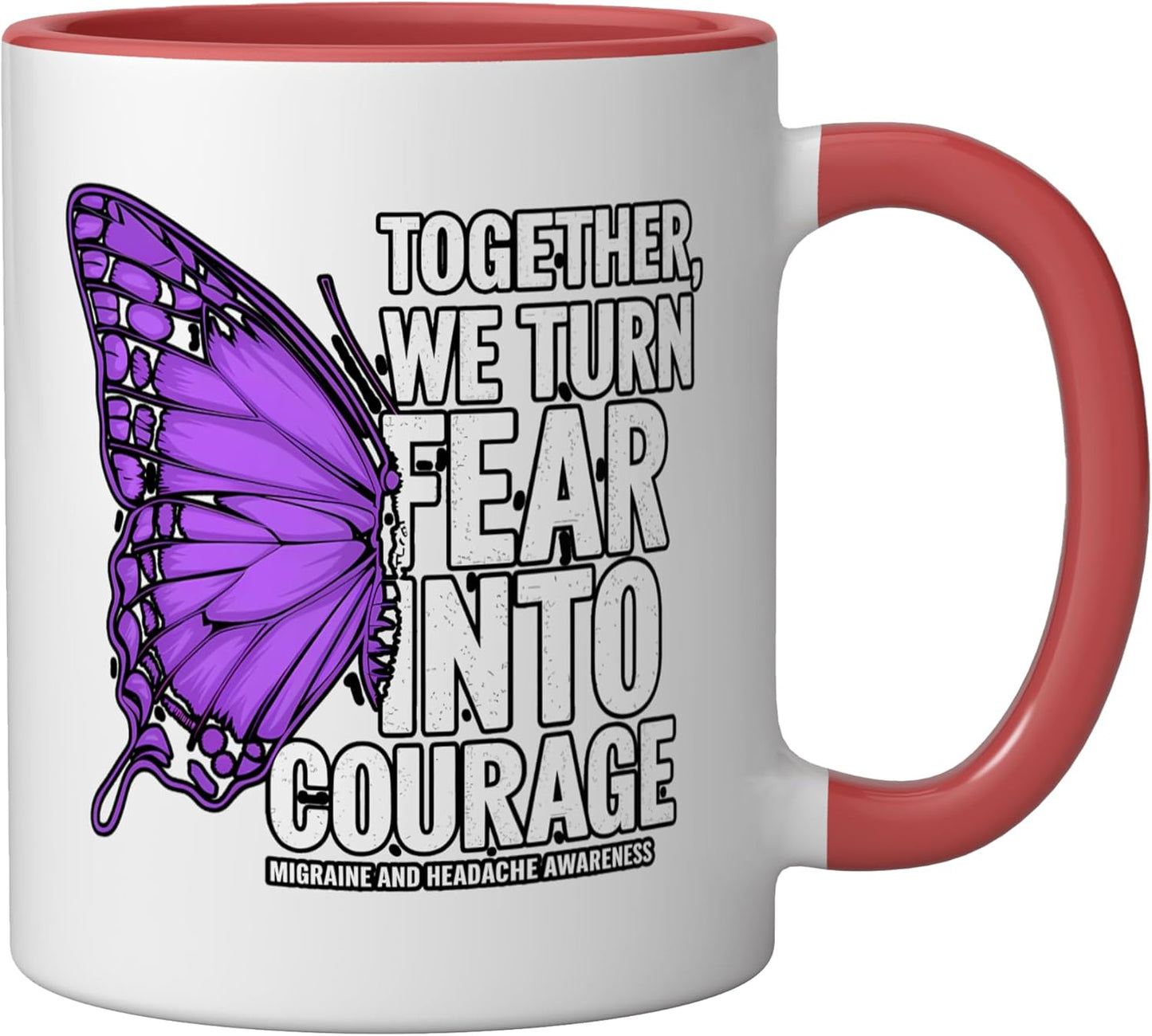 Taza Cerámica Contra Migrañas Roja/Blanca