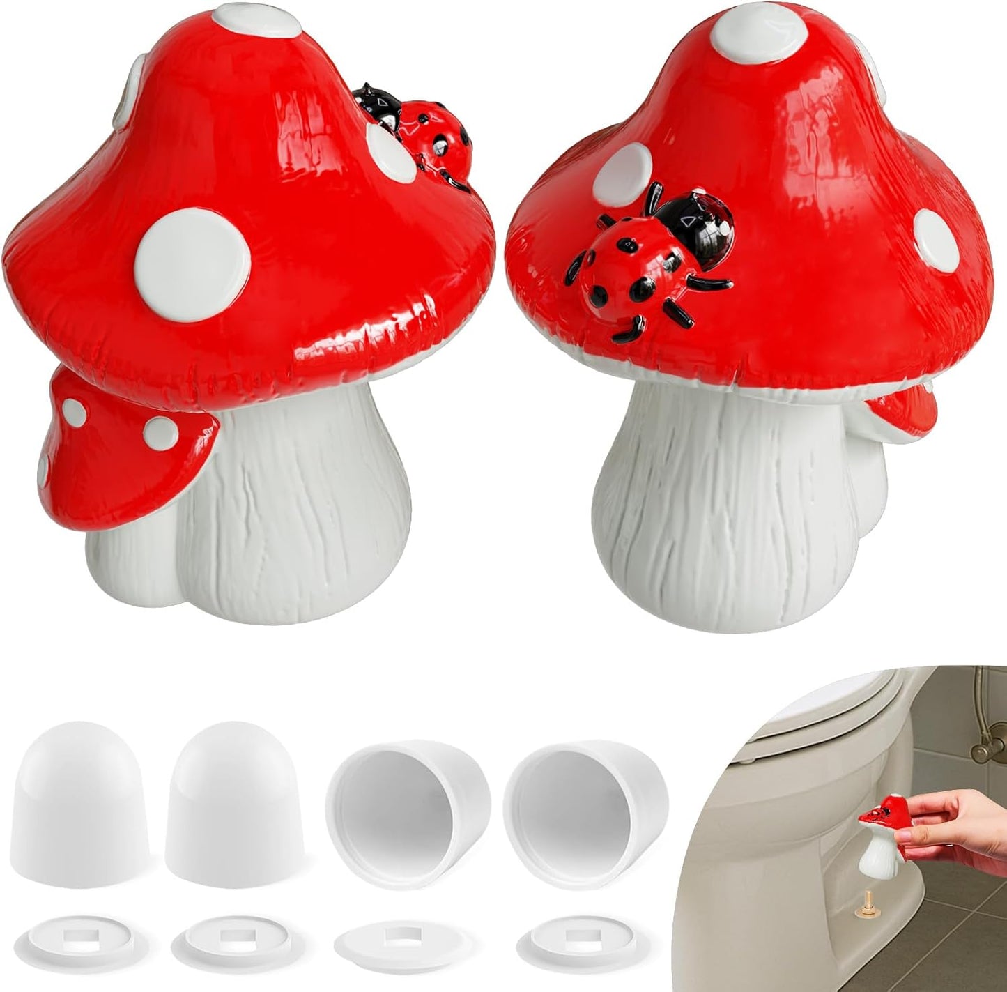 Fundas cerámica para pernos inodoro 2 Pzas con 4 Tapas