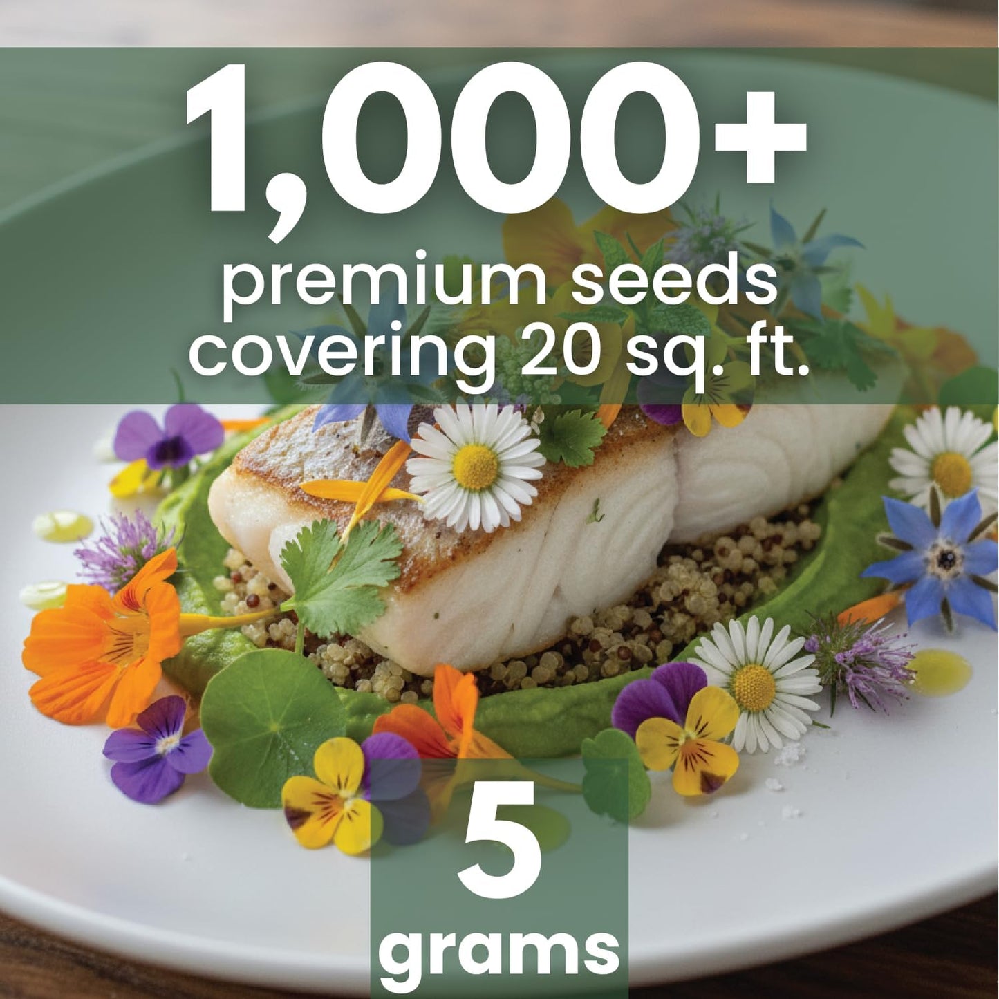 Mezcla gourmet 1000 semillas para plantar flores y hierbas 0.18oz