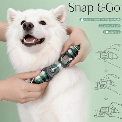 Collar perro ajustable con hebilla metal pesado L niebla forestal