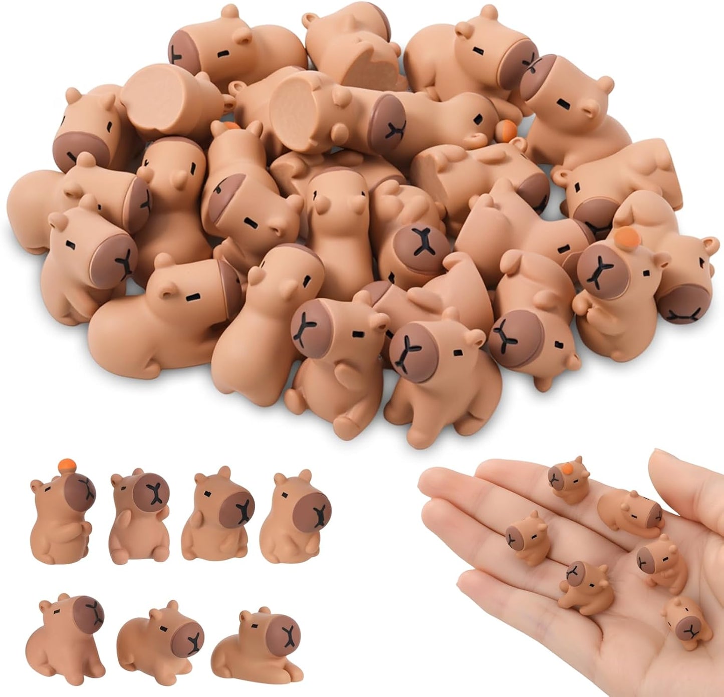 35 Pzas figuras resina capibara 7 estilos miniatura jardín