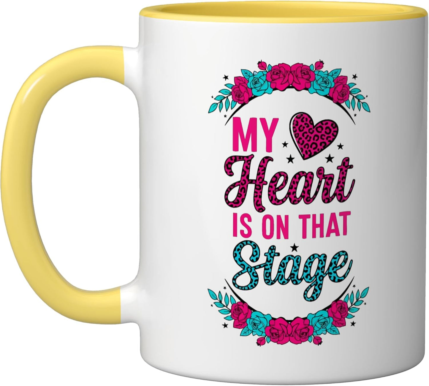 Taza Cerámica Heart Is On That Stage Amarillo/Blanco