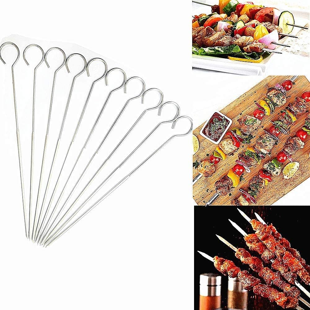 Set 4 brochetas acero inox 13pulg para asar shish kebab