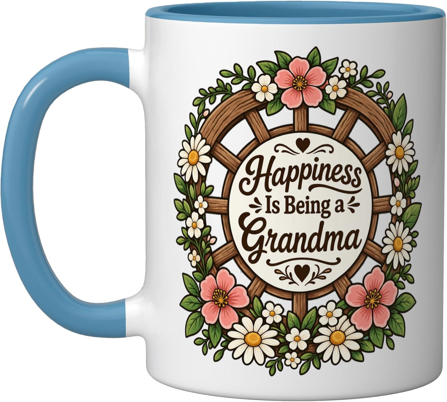 Taza cerámica con diseño Grandma Graphic azul/blanco