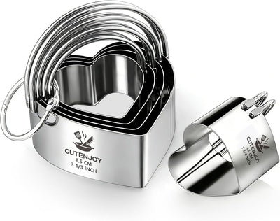 Cortador galletas corazón acero inox 5 pzas