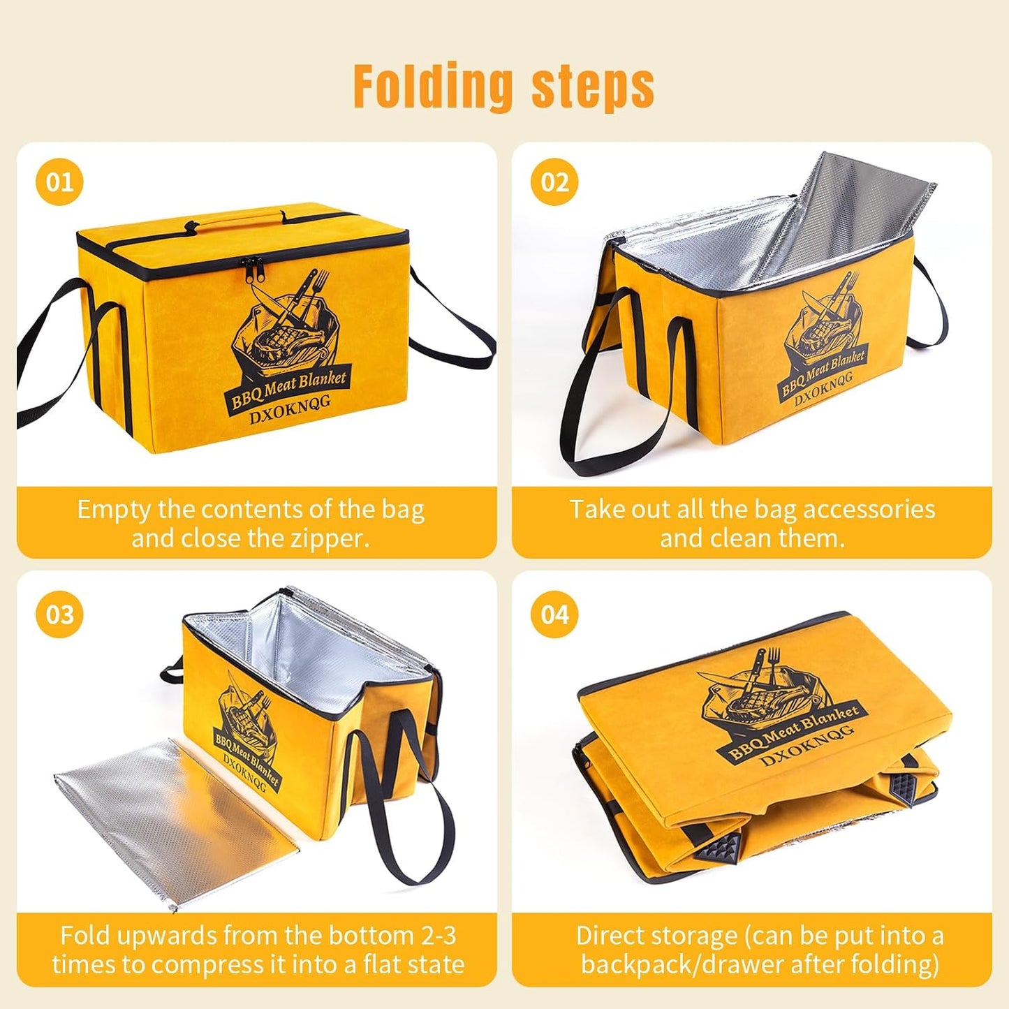 Bolsa comida aislada para barbacoa 5 capas plegable impermeable
