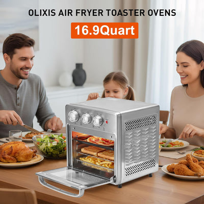 Combo horno tostador y freidora aire 16.9qt acero inox 5 funciones
