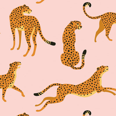 Papel tapiz leopardo naranja negro dorado rosa 17.5x80pulg