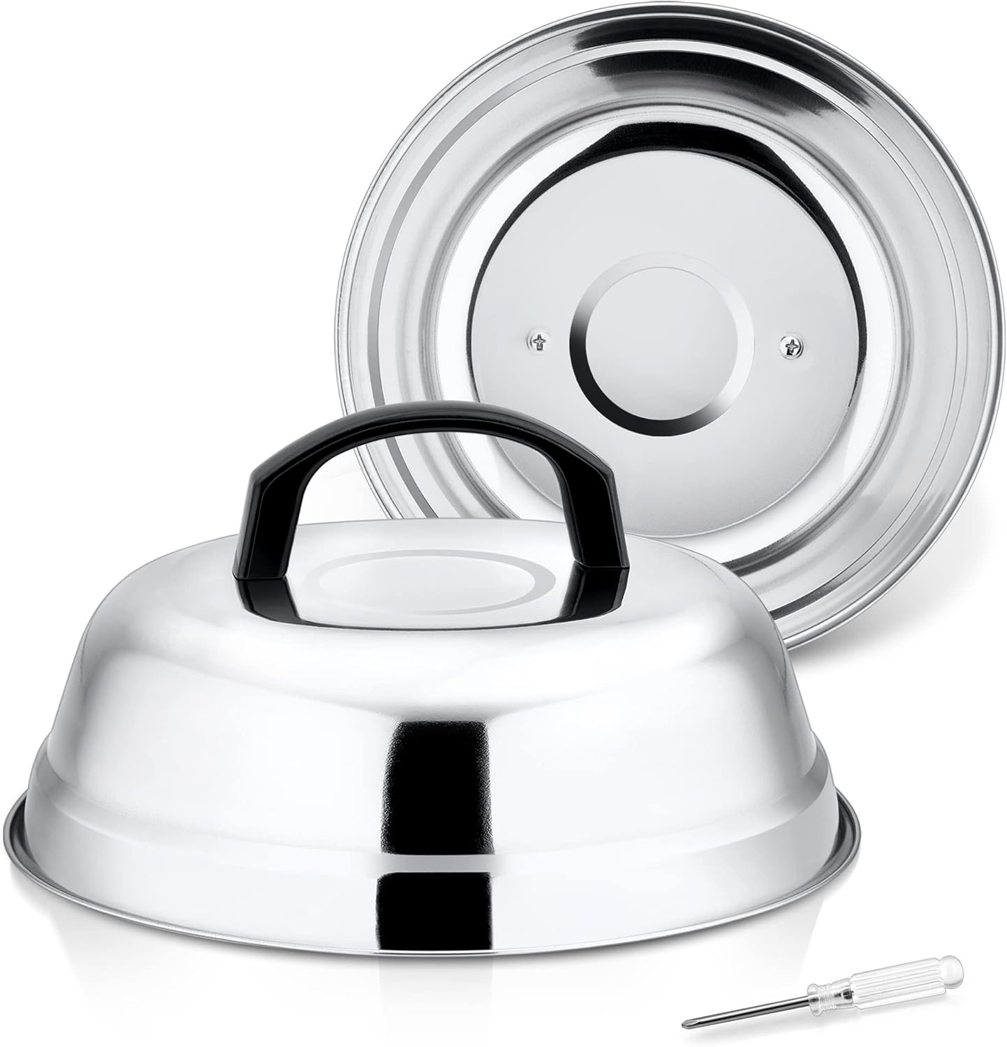 2 Pzas Cubiertas Teppanyaki 9pulg Acero Inox