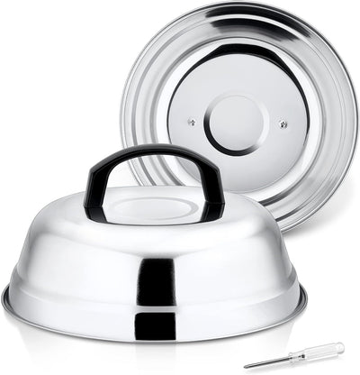 2 Pzas Cubiertas Teppanyaki 9pulg Acero Inox