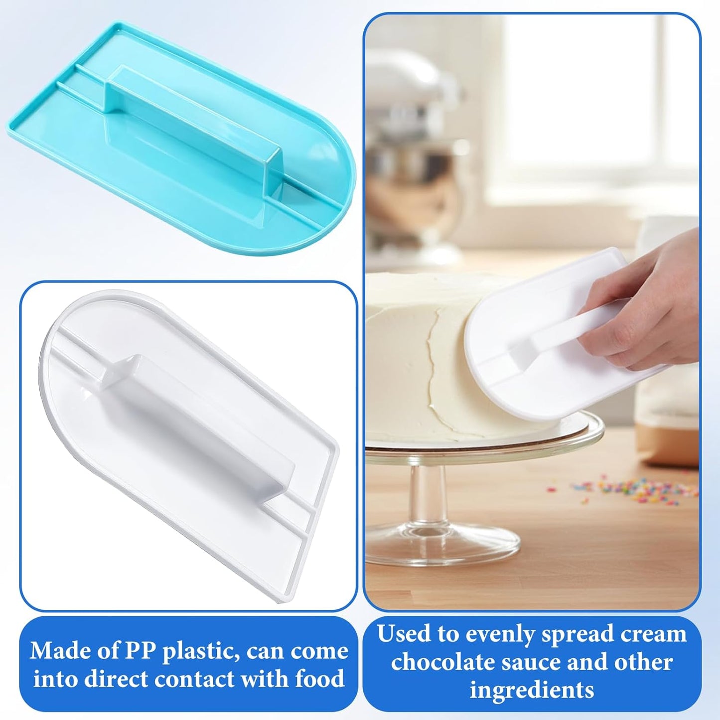 2 Pzas Herramientas Fondant Plástico para Alisar Glaseado