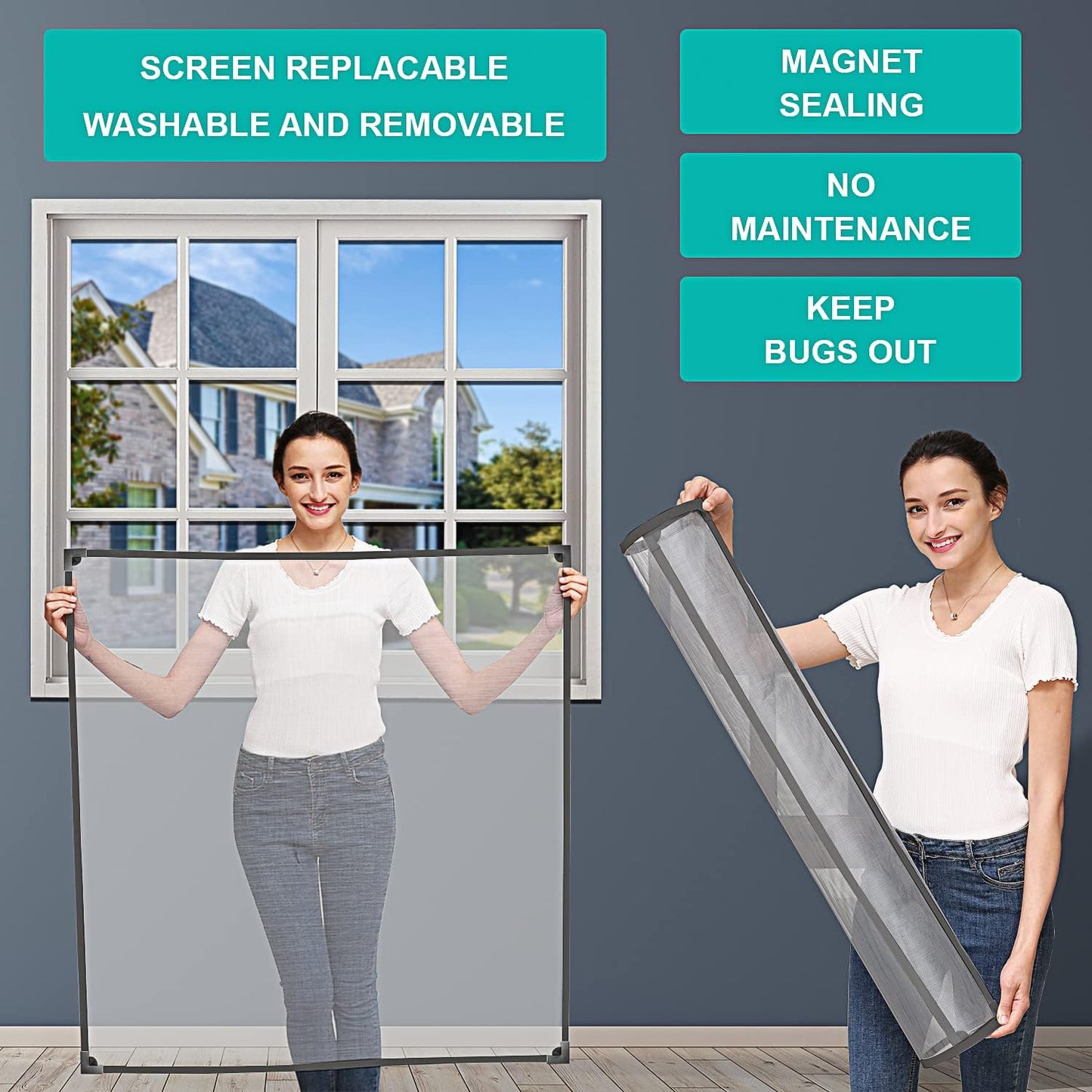 Pantalla magnética ajustable para ventana 32x24pulg
