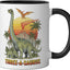 Taza cerámica brontosaurio para cumpleaños 3 años negro/blanco