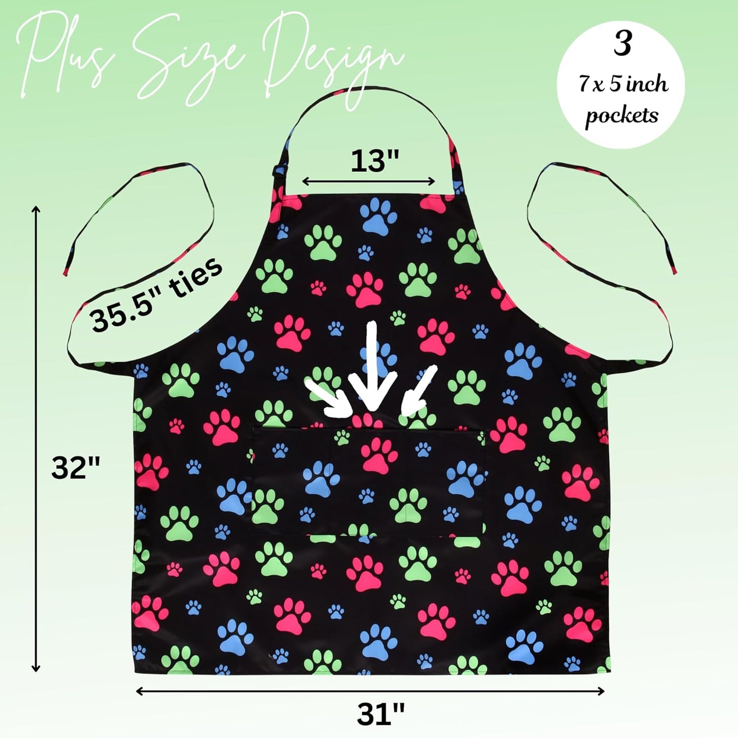 Delantal de aseo para perros impermeable talla XL con estampado de patas lindas