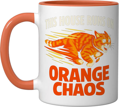 Taza Cerámica Gato Naranja Meme Comedia Naranja/Blanco