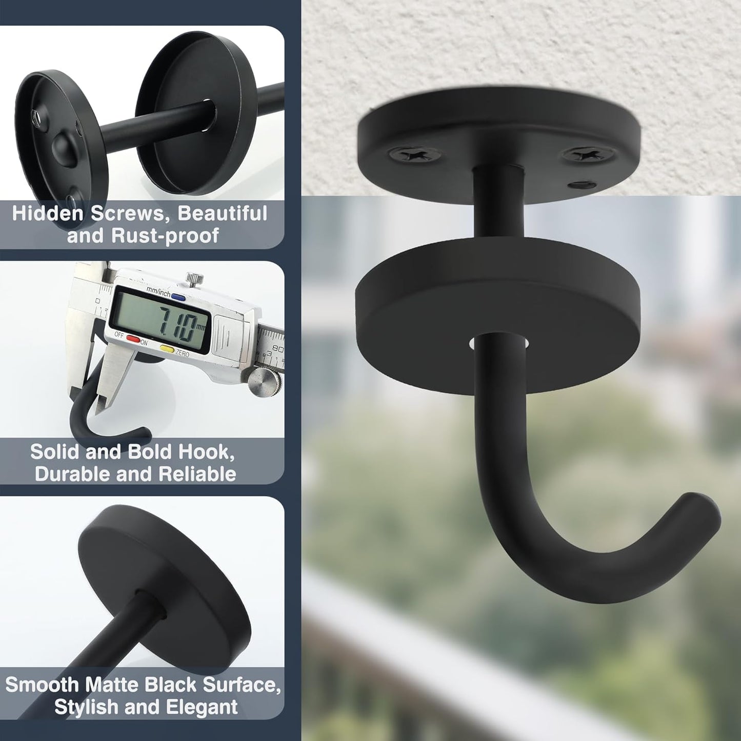 Ganchos techo acero inox 4.331pulg para plantas interiores