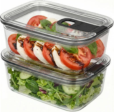 Recipientes transparentes de almacenamiento con tapas fáciles de abrir, 2.7 tazas, sin BPA