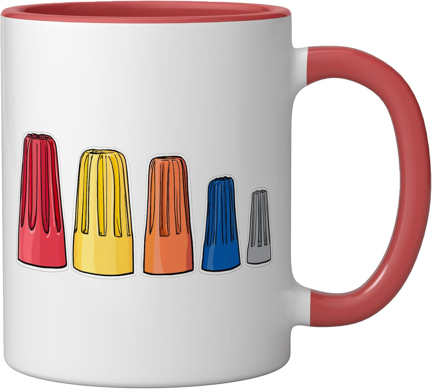 Taza de cerámica para cables eléctricos roja/blanca