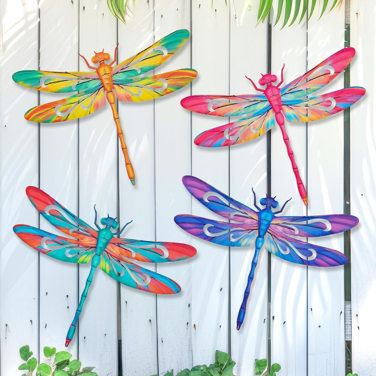 Decoración pared libélula metálica para jardín y sala