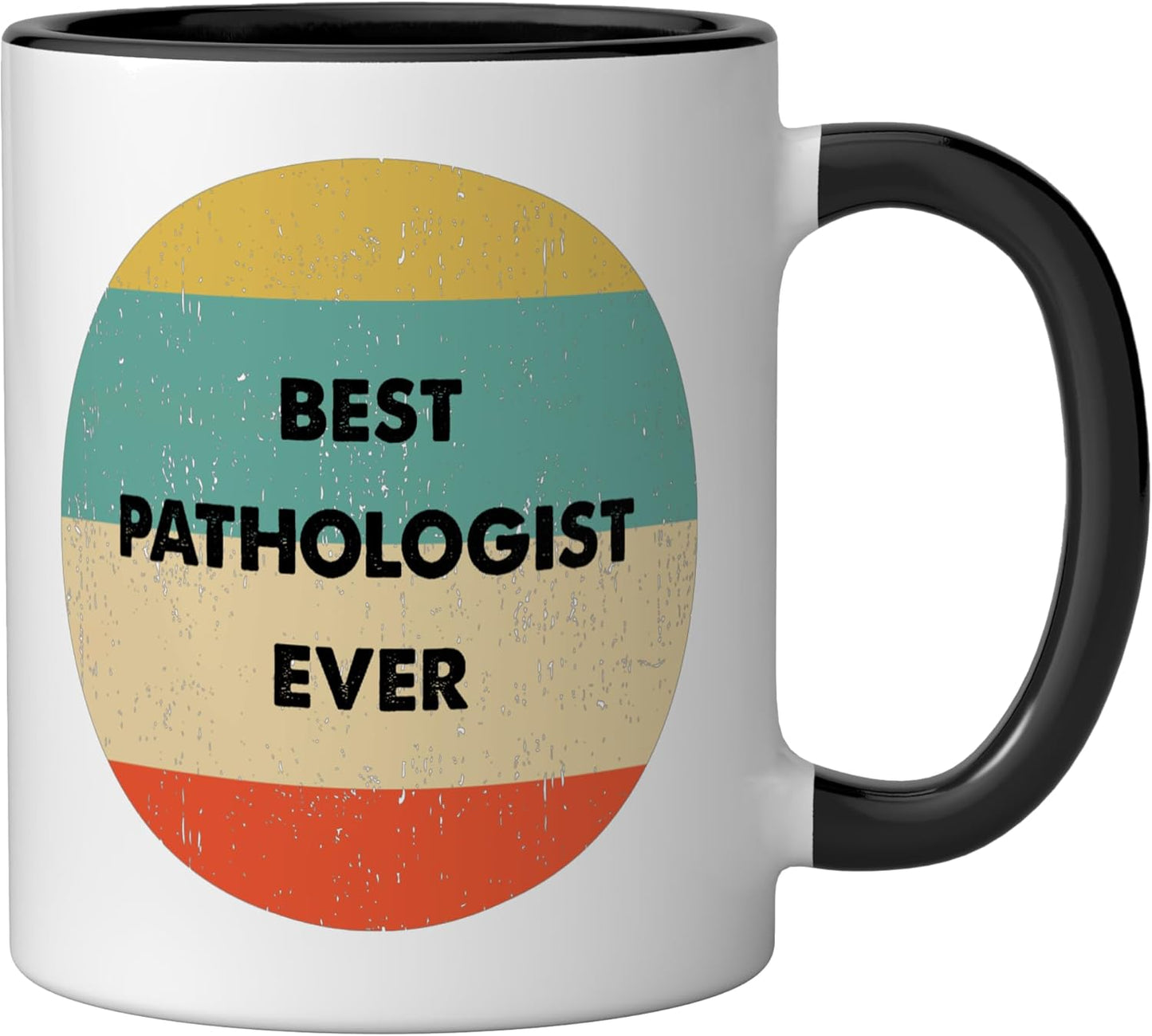 Taza cerámica para patólogo negra/blanca