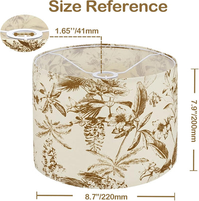 Pantalla lámpara tambor floral 13x13x10pulg 2uds