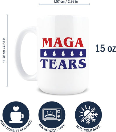 Taza de café MAGA Tears 15 oz cerámica regalo divertido anti Trump