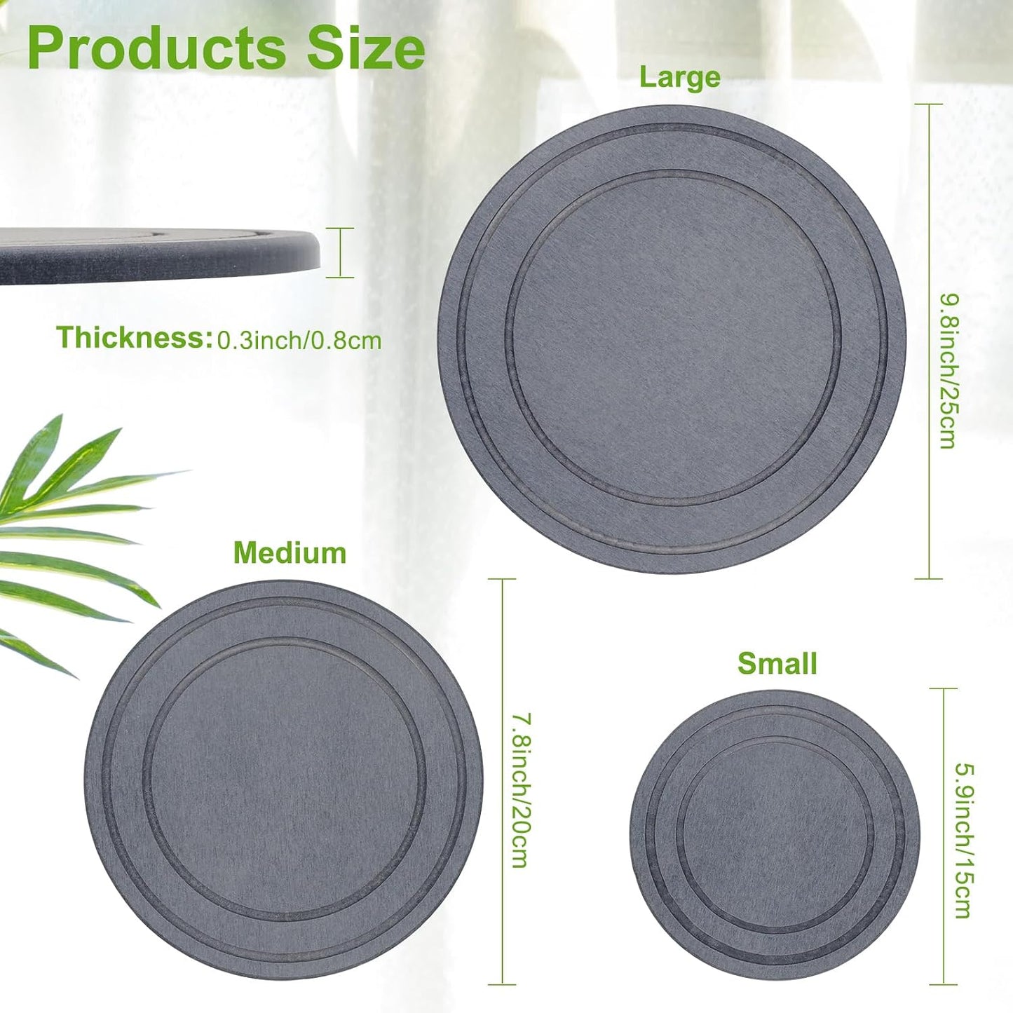 Bandejas de goteo para plantas 8pulg paquete 2