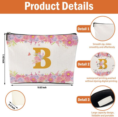 Bolsa maquillaje con monograma regalo mujer Rosa Floral