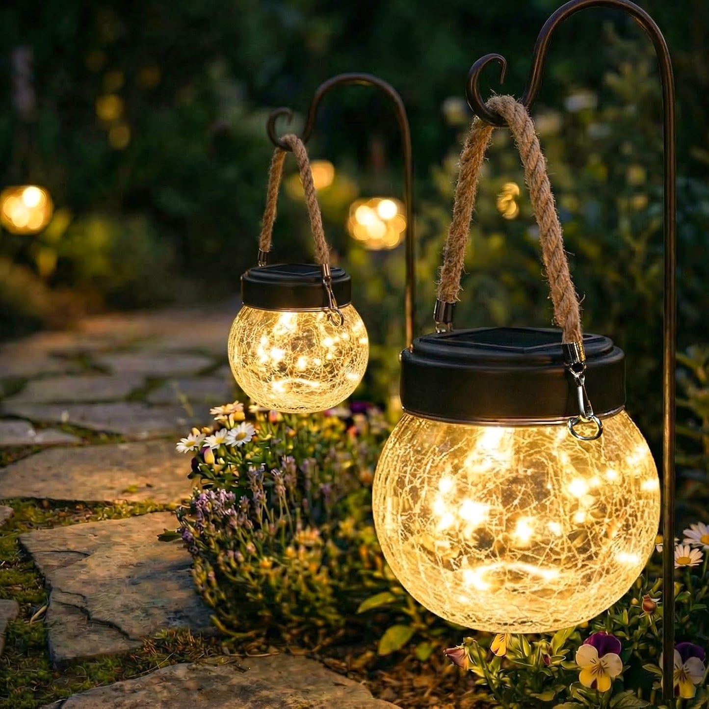 6 Faroles Solares LED Impermeables para Jardín y Exterior
