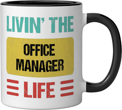 Taza Cerámica Office Manager Negro/Blanco