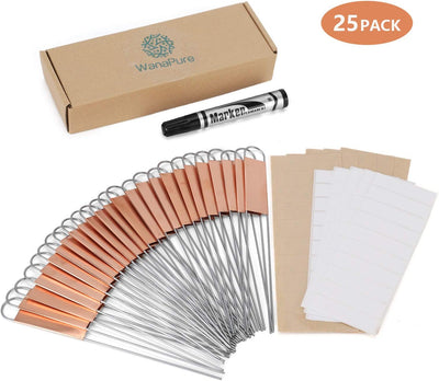25 Etiquetas Metal Cobre 50 PET Impermeable Bolígrafo 8pulg