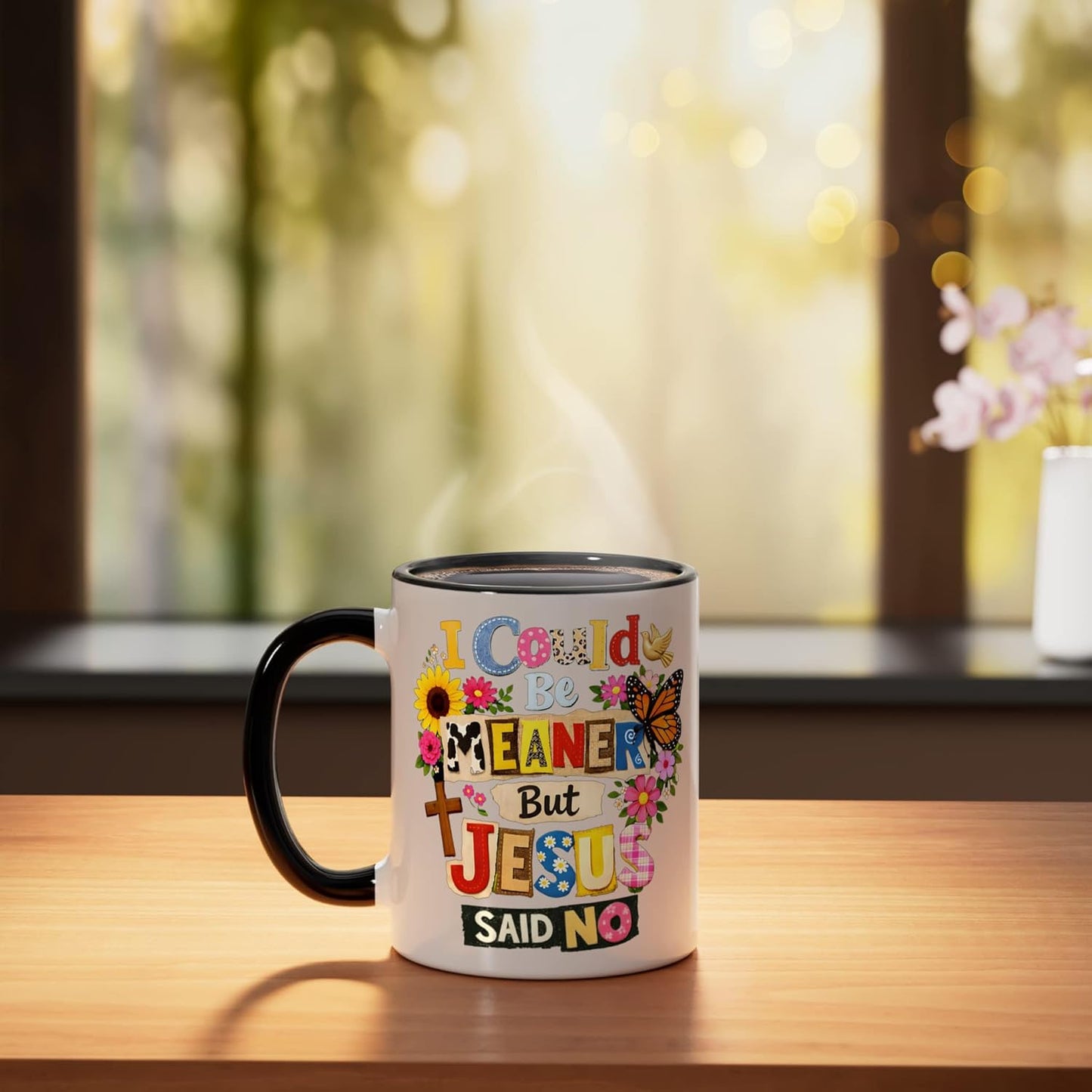 Taza Cerámica Cristiana Con Frase Negro/Blanco