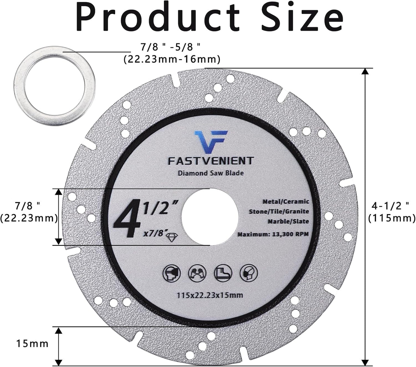 3 Pzas Discos Diamante 4.5pulg para Amoladora Angular